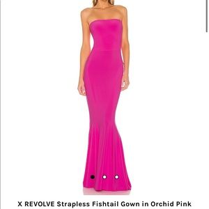 Norma Kamala pink fishtail maxi dress